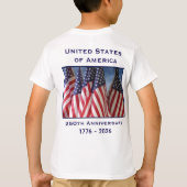 アメリカ建国250周年パトリオティックキッズ Tシャツ (裏面)