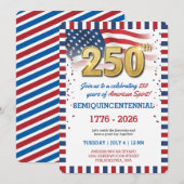 アメリカ建国250周年パーティー招待状 招待状 (正面/裏面)