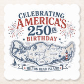 アメリカ建国250周年ヒルトンヘッド島 ペーパーコースター (正面)