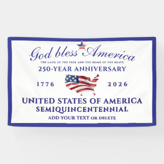 アメリカ建国250周年ブルーデザイン 横断幕