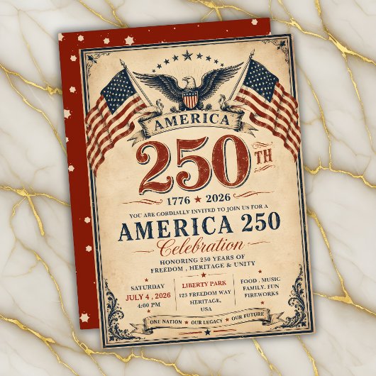 アメリカ建国250周年レトロパトリオティック 招待状