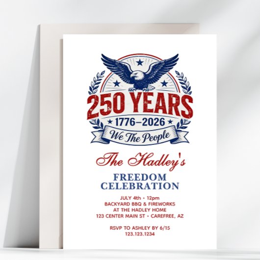 アメリカ建国250周年家族BBQ 招待状