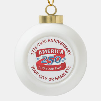 アメリカ建国250周年州追加 カスタム250周年記念 セラミックボールオーナメント
