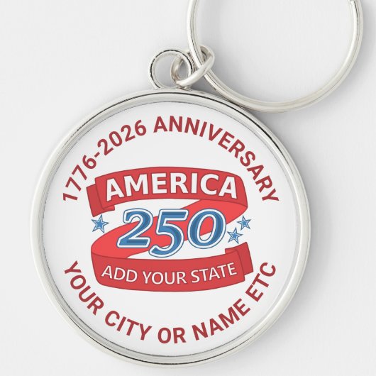 アメリカ建国250周年州追加USA記念品 キーホルダー (正面)