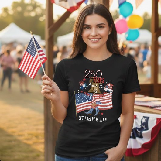 アメリカ建国250周年愛国主義のノームカウボーイブーツ トライブレンドTシャツ