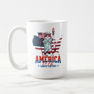 アメリカ建国250周年愛国猫 コーヒーマグカップ