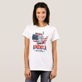 アメリカ建国250周年愛国猫 Tシャツ (正面フル)