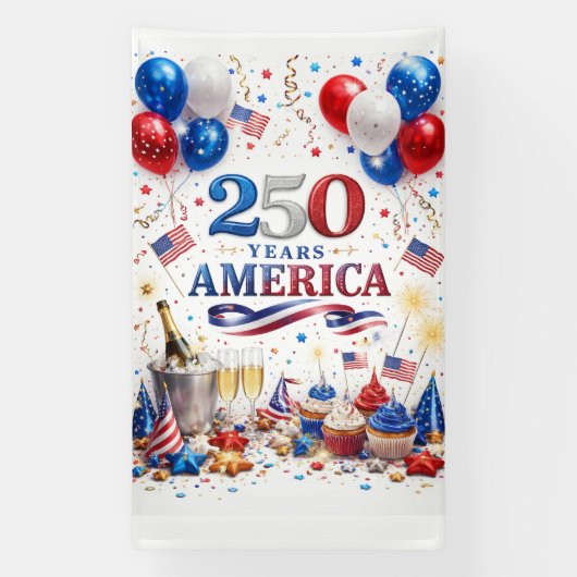 アメリカ建国250周年祝賀シーン 横断幕 (縦)