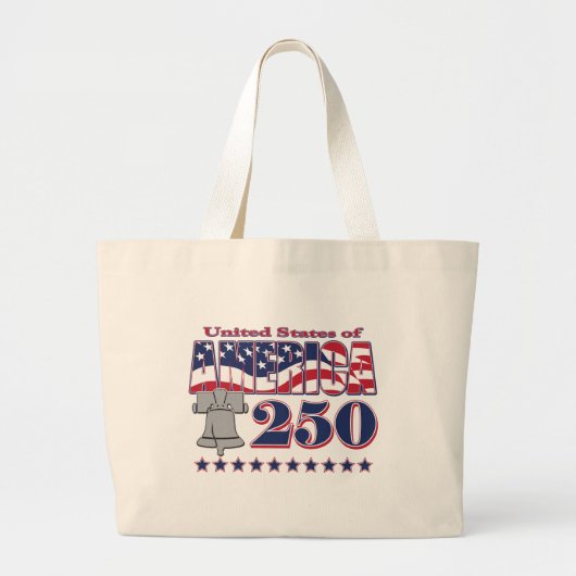 アメリカ建国250周年自由の鐘 ラージトートバッグ (正面)