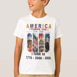 アメリカ建国250周年記念の子供用Tシャツ(名入れカスタム可能) Tシャツ
