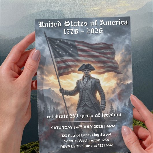 アメリカ建国250周年記念の歴史的な招待状 招待状