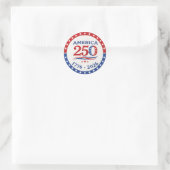 アメリカ建国250周年記念アメリカン+フラッグ+ロゴ 1776 ラウンドシール (バッグ)