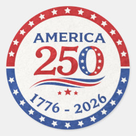 アメリカ建国250周年記念アメリカン+フラッグ+ロゴ 1776 ラウンドシール