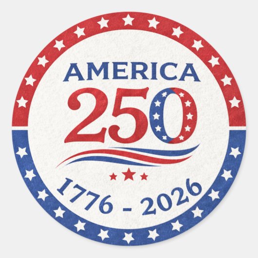 アメリカ建国250周年記念アメリカン+フラッグ+ロゴ 1776 ラウンドシール (正面)