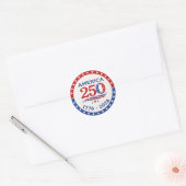 アメリカ建国250周年記念アメリカン+フラッグ+ロゴ 1776 ラウンドシール (封筒)