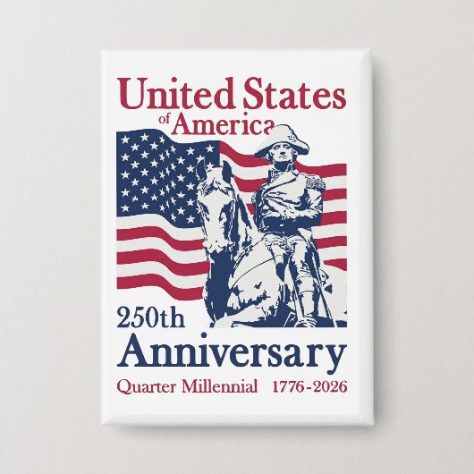 アメリカ建国250周年記念アート 缶バッジ (正面)