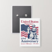 アメリカ建国250周年記念アート 缶バッジ (正面/裏面)