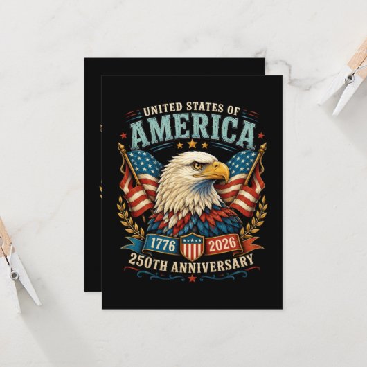 アメリカ建国250周年記念イーグル 招待状 (正面/裏面インサイチュ)