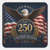 アメリカ建国250周年記念グッズ スクエアシール (正面)