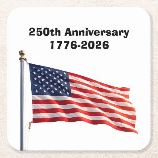 アメリカ建国250周年記念グッズ スクエアペーパーコースター (正面)