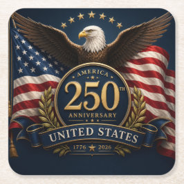 アメリカ建国250周年記念グッズ スクエアペーパーコースター