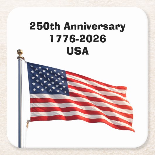 アメリカ建国250周年記念グッズ スクエアペーパーコースター (正面)