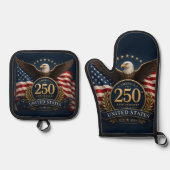 アメリカ建国250周年記念グッズ 鍋つかみ&鍋敷きセット (正面)