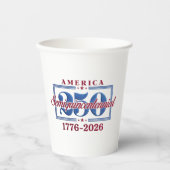 アメリカ建国250周年記念グラフィック – 1776-2026 紙コップ (正面)