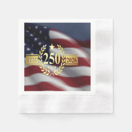 アメリカ建国250周年記念コイン風ナプキン 1776-2026 縁ありカクテルナプキン