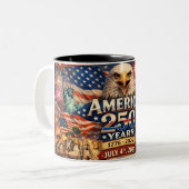 アメリカ建国250周年記念コーヒーマグ ツートーンマグカップ (正面左)