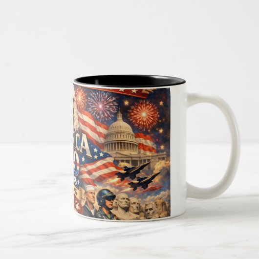 アメリカ建国250周年記念コーヒーマグ ツートーンマグカップ (右)