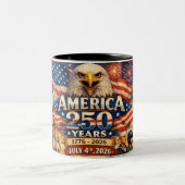 アメリカ建国250周年記念コーヒーマグ ツートーンマグカップ (中央)