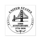 アメリカ建国250周年記念ゴールド・ゲート・エンブレム セルフインキングスタンプ (デザイン)