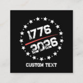 アメリカ建国250周年記念セミクワインセンテニアル 7月4日 スクエア名刺 (正面)