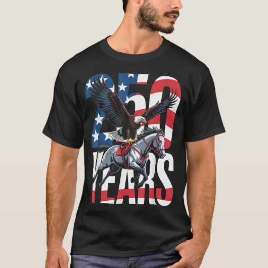 アメリカ建国250周年記念ハクトウワシ クレイドルホース Tシャツ (正面)