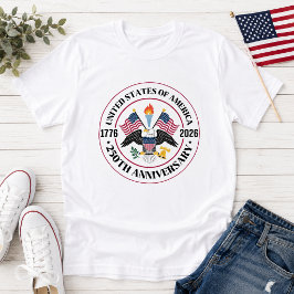 アメリカ建国250周年記念パトリオティックイーグルエンブレム Tシャツ