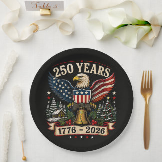 アメリカ建国250周年記念パトリオティッククリスマスイーグル ペーパープレート