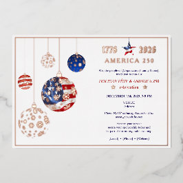 アメリカ建国250周年記念パトリオティックホリデーパーティー 箔招待状