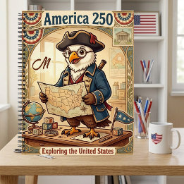 アメリカ建国250周年記念パトリオティックモノグラムアンティーク ノートブック