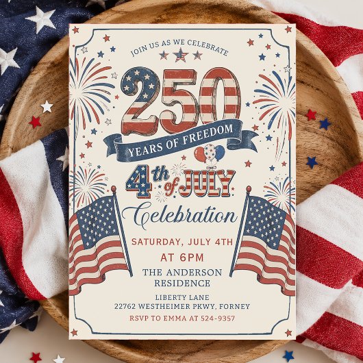 アメリカ建国250周年記念パーティー招待状 招待状