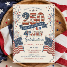 アメリカ建国250周年記念パーティー招待状