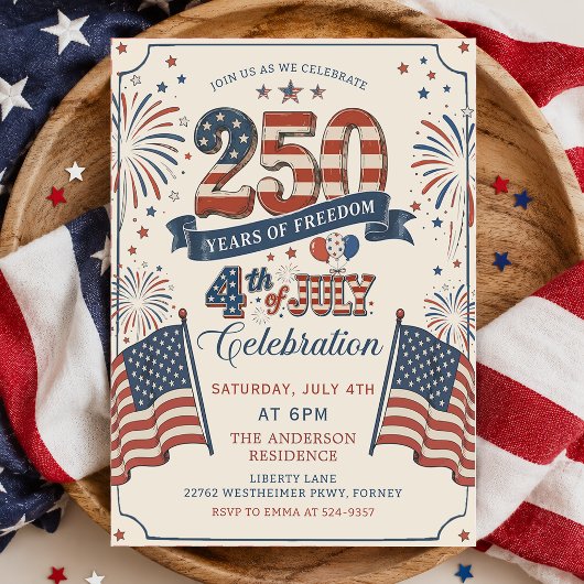 アメリカ建国250周年記念パーティー招待状 招待状