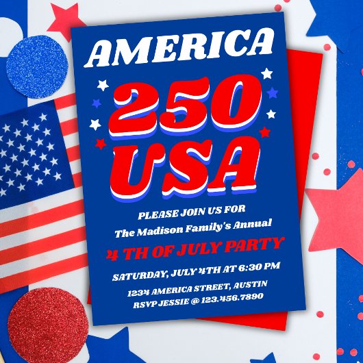 アメリカ建国250周年記念パーティー招待状 招待状