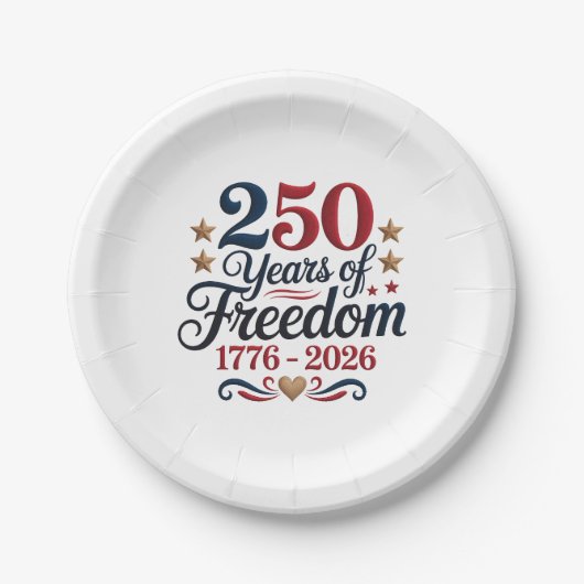 アメリカ建国250周年記念パーティー ペーパープレート (正面)