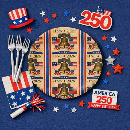 アメリカ建国250周年記念パーティー  ペーパープレート