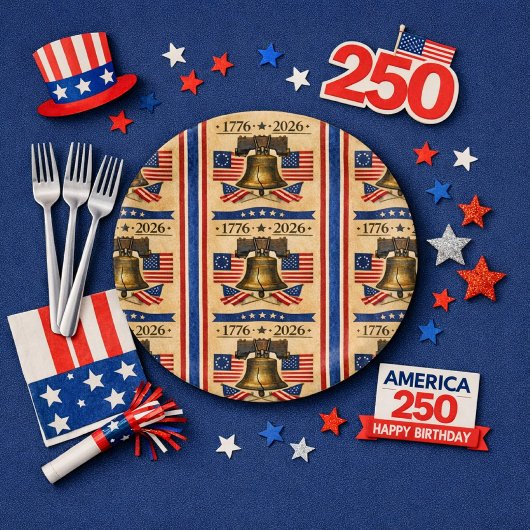 アメリカ建国250周年記念パーティー  ペーパープレート