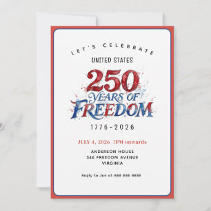 アメリカ建国250周年記念パーティー 招待状
