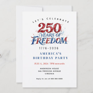 アメリカ建国250周年記念パーティー 招待状
