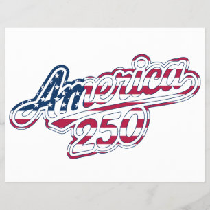 アメリカ建国250周年記念フラグスクリプトデザイン チラシ