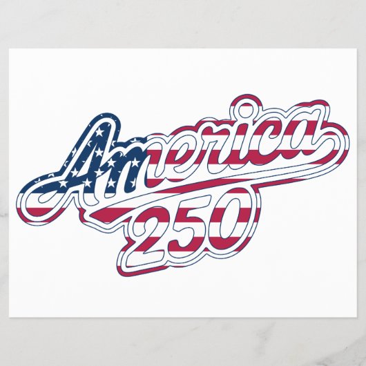アメリカ建国250周年記念フラグスクリプトデザイン チラシ (正面)